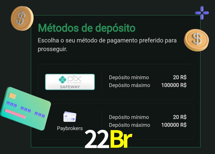 O cassino 22Br oferece uma grande variedade de métodos de pagamento